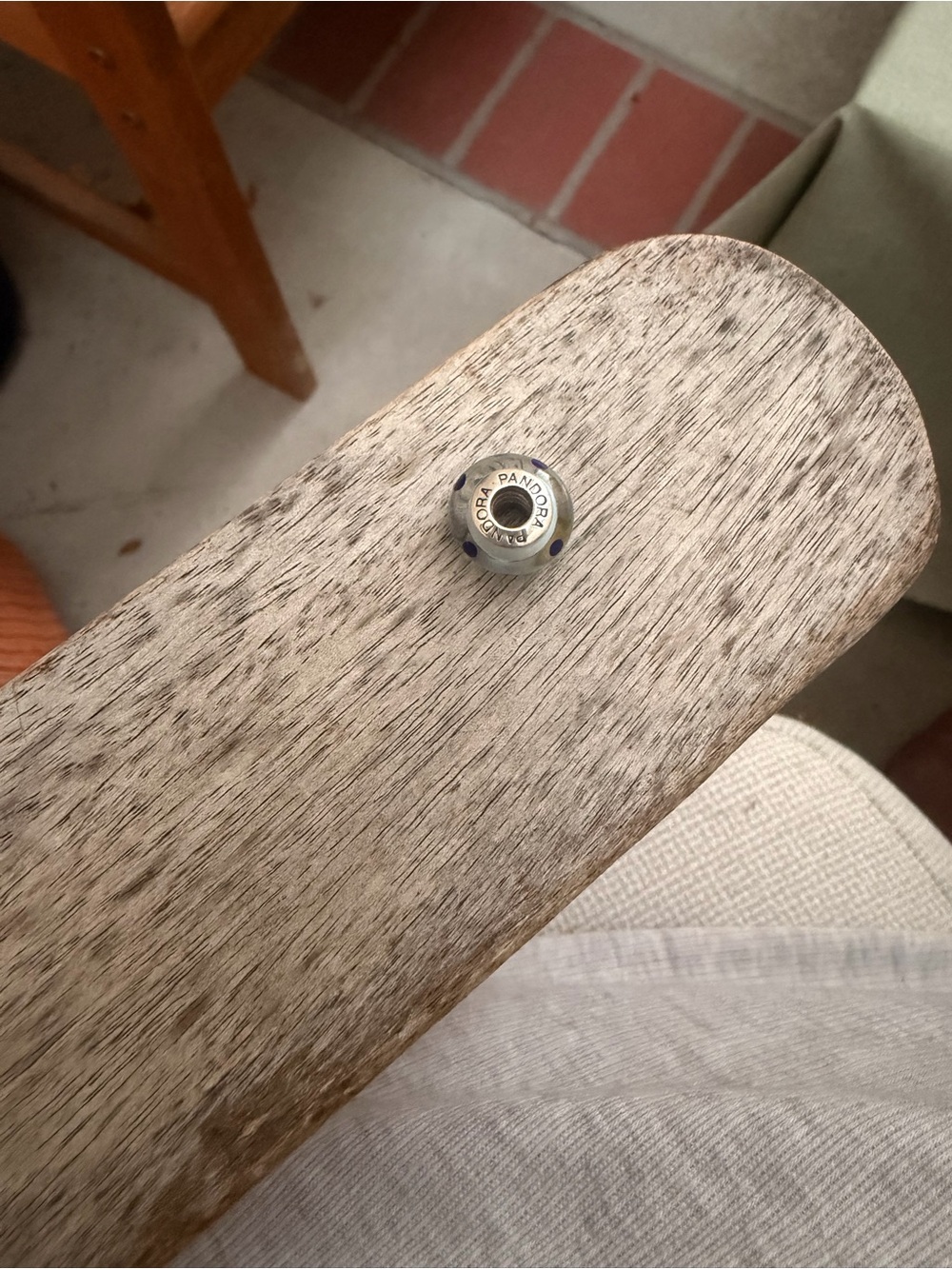 Pandora Silver Spacer Charm with Blue Dots